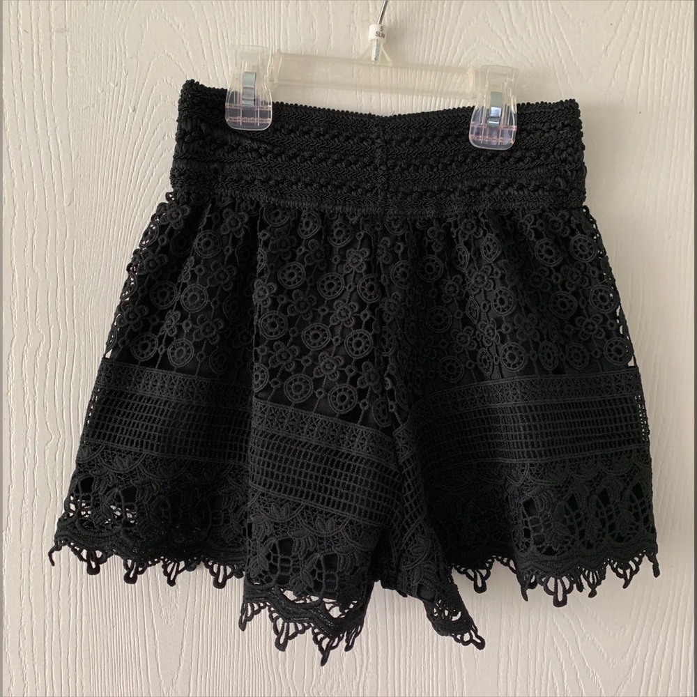 Black lace shorts